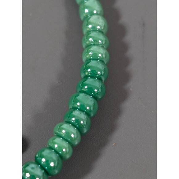 Alex and Ani Green Glass Bead Coil Wrap Stacking Bangle Bracelet 8" - Picture 4 of 8